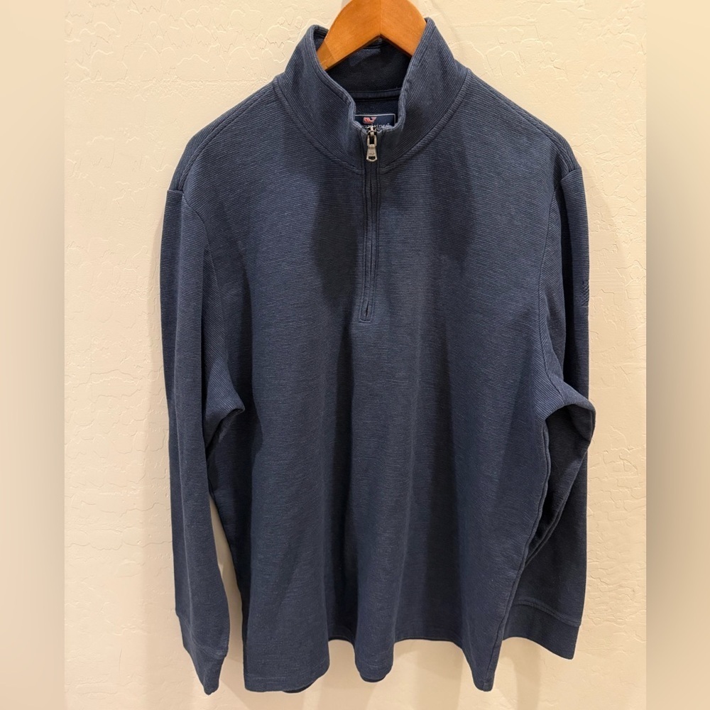 Vineyard Vines Men's Deep Blue Zip-Up Sweater